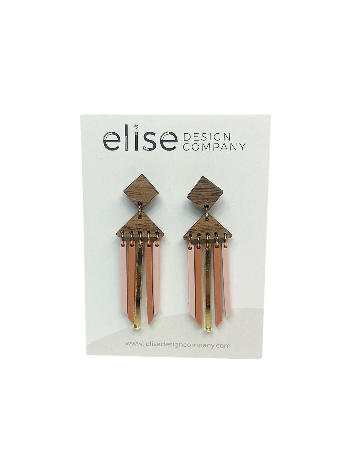 Elise Design Company Fringe Drop Earrings Peach