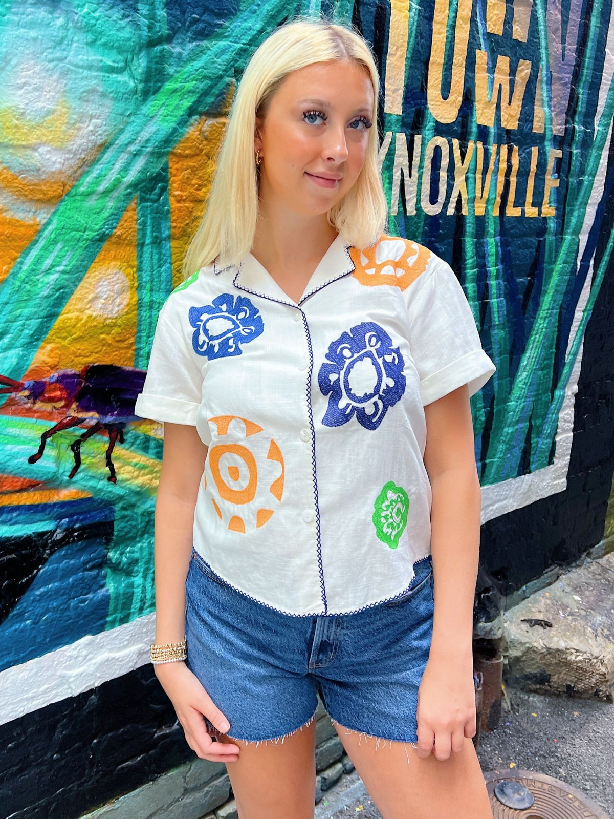 Eliza Embroidery Floral Shirt