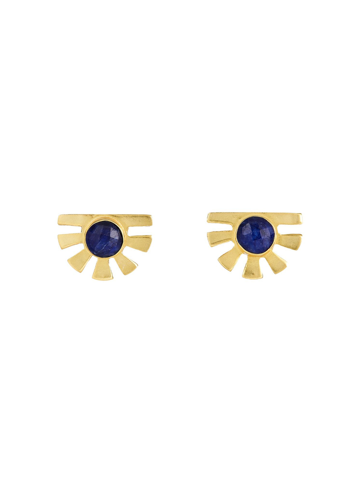 elyssa bass Modern Sunburst Studs in sapphire