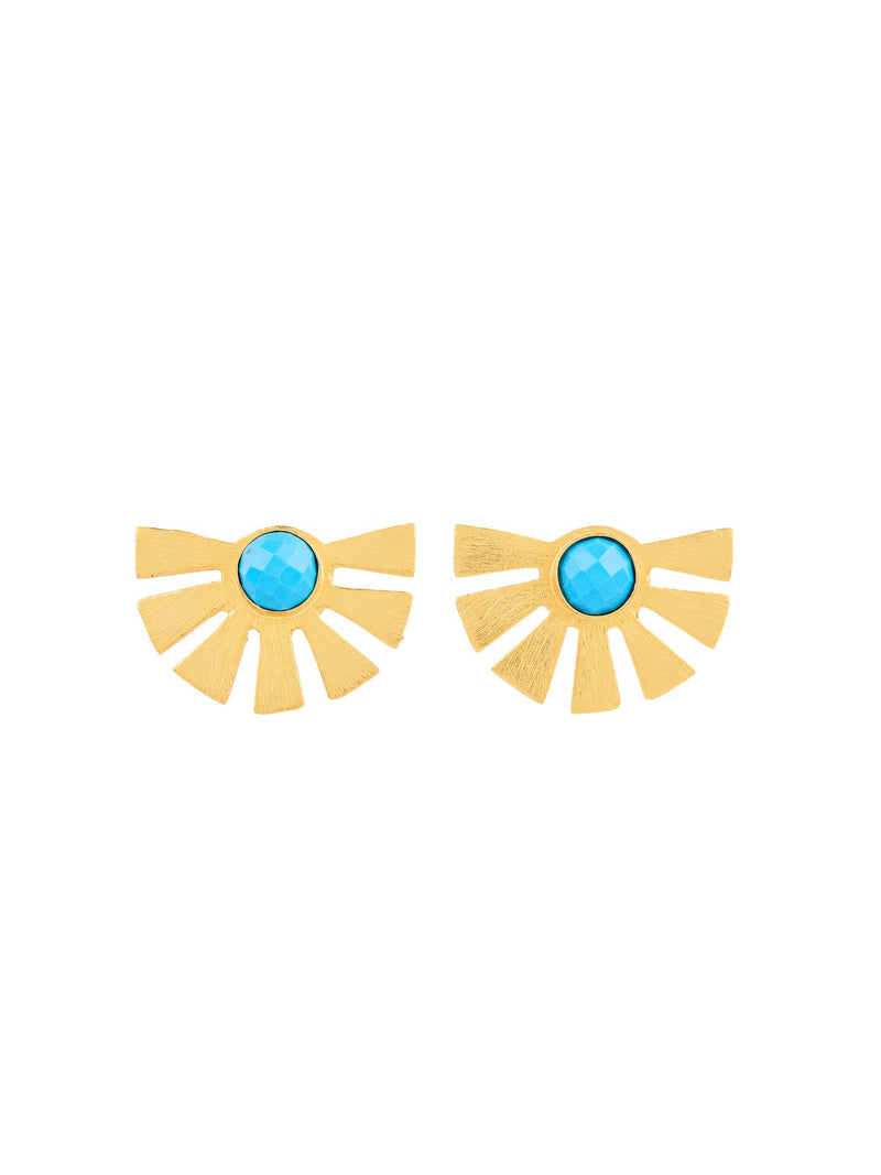 elyssa bass Modern Sunburst Studs in turquoise