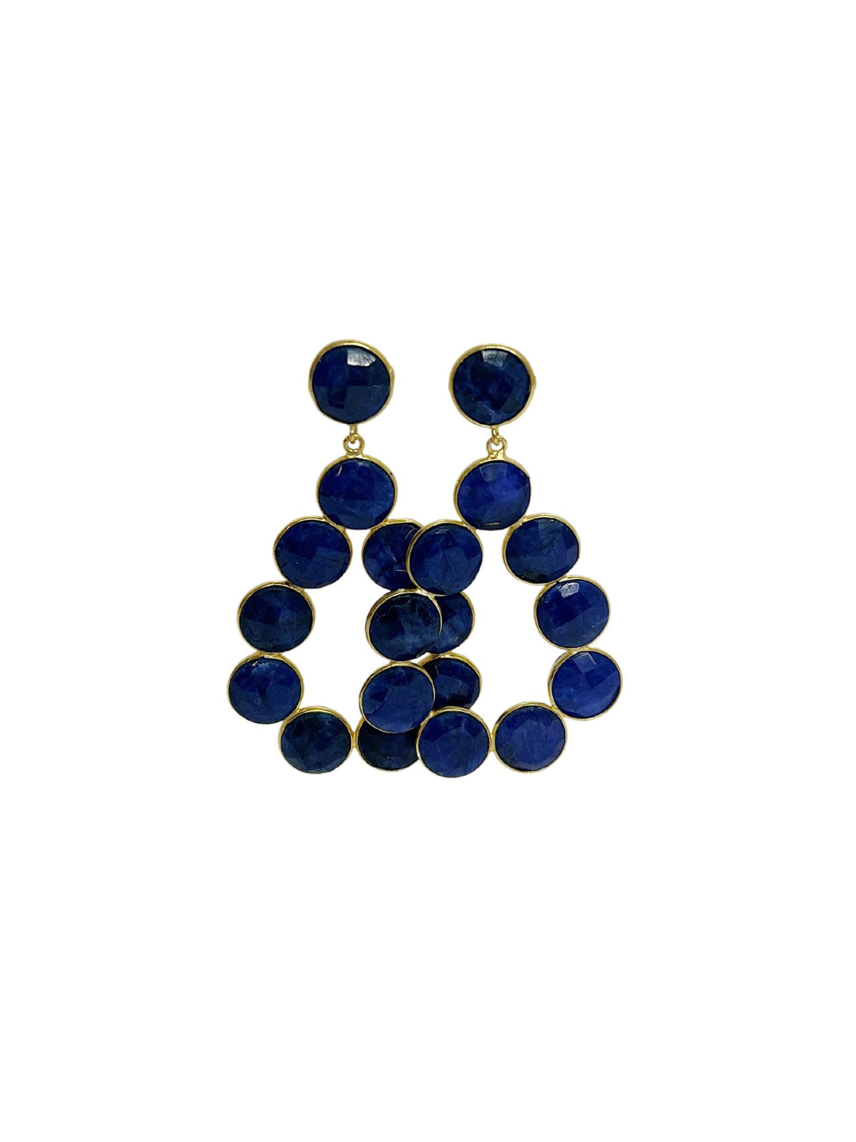 elyssa bass O-List Earrings in sapphire