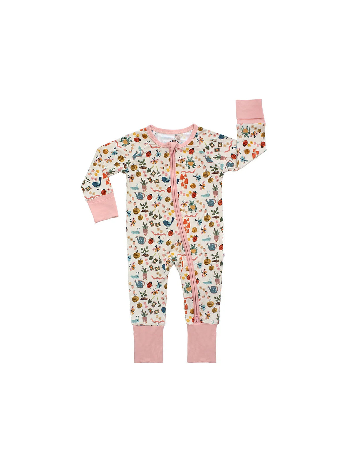 Emerson and Friends Garden Friends Baby Bamboo Convertible Zip Pajama Onesie