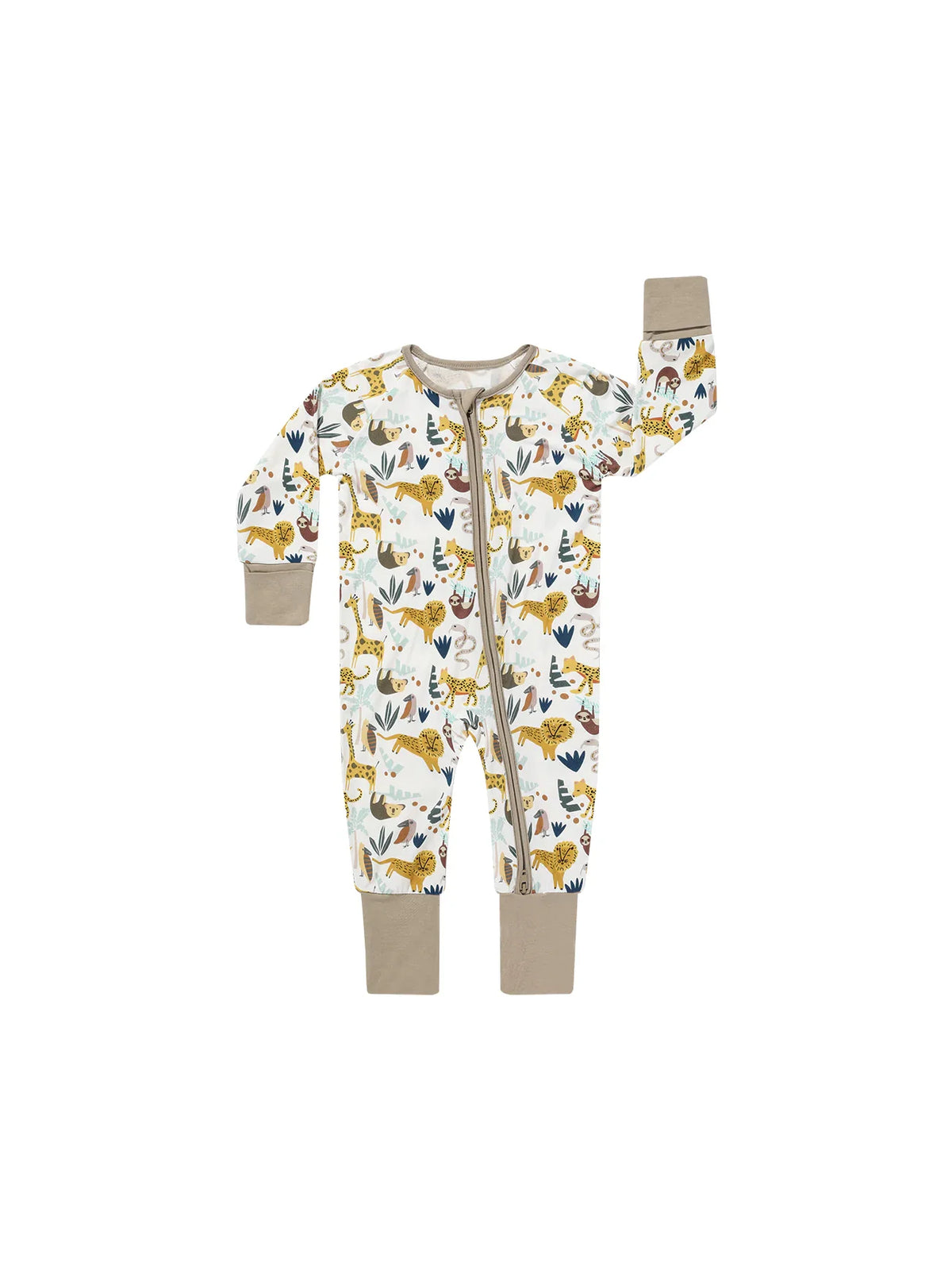 Emerson & Friends Jungle Friends Bamboo Zip Pajamas