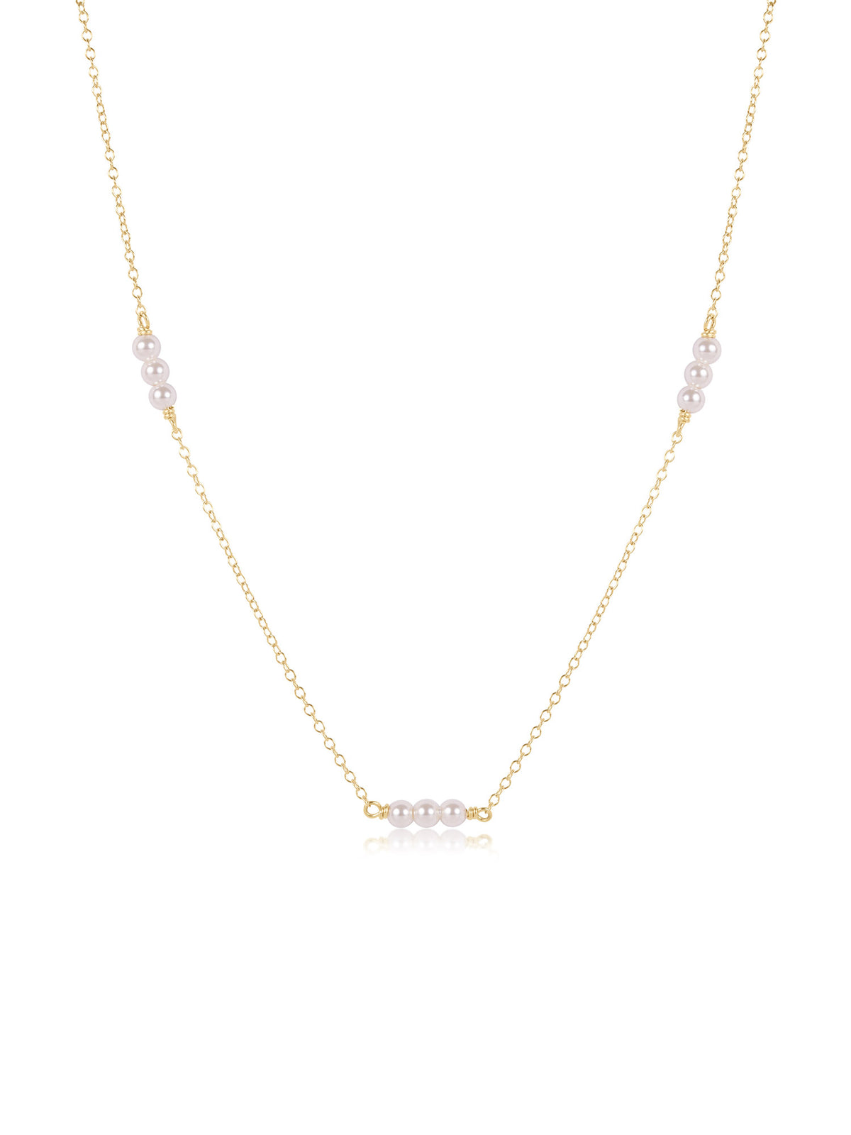 enewton 15" Choker Joy Simplicity Chain Gold - Pearl 3mm