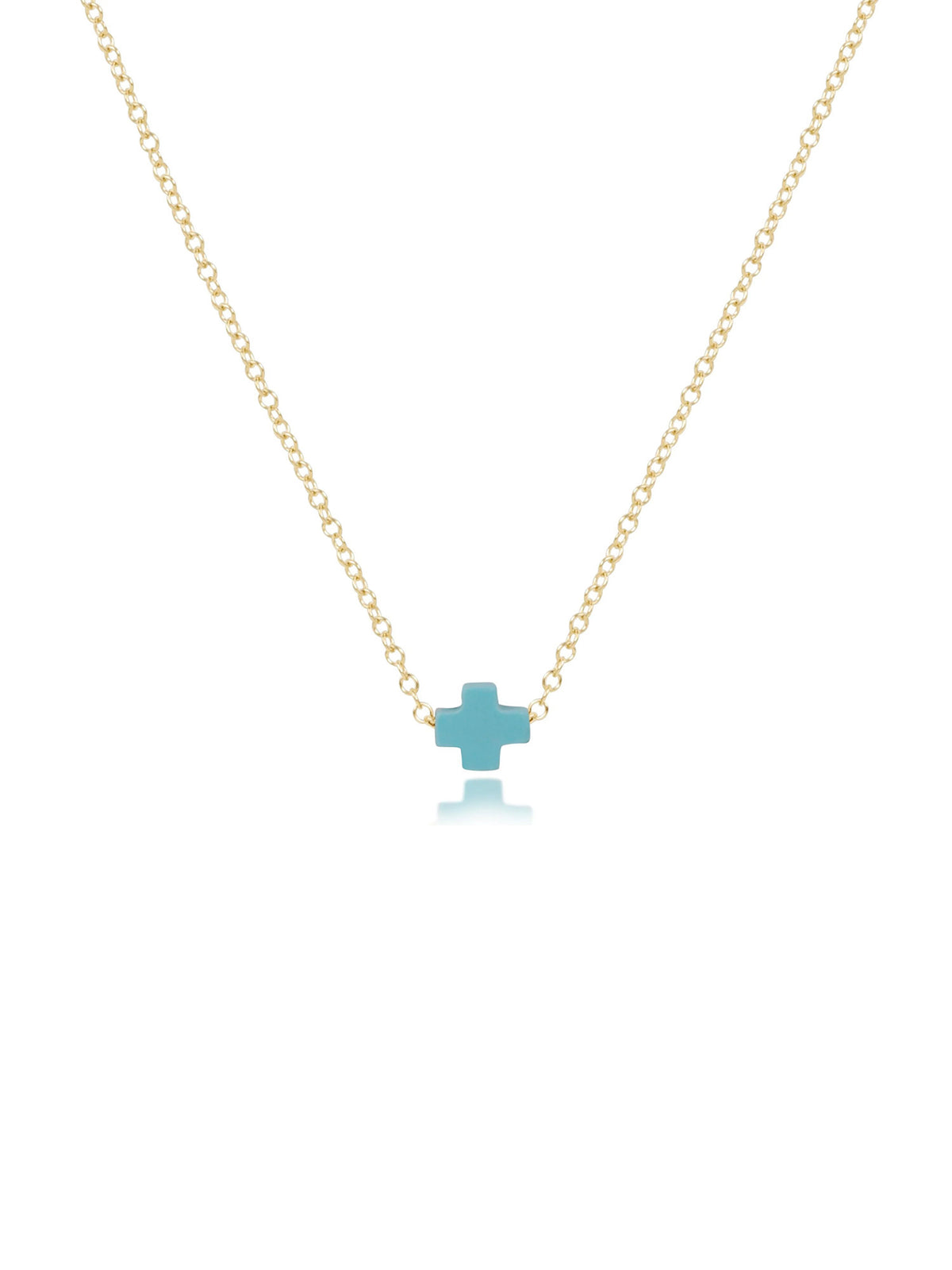 enewton 16" Necklace Gold - Turquoise Signature Cross Small