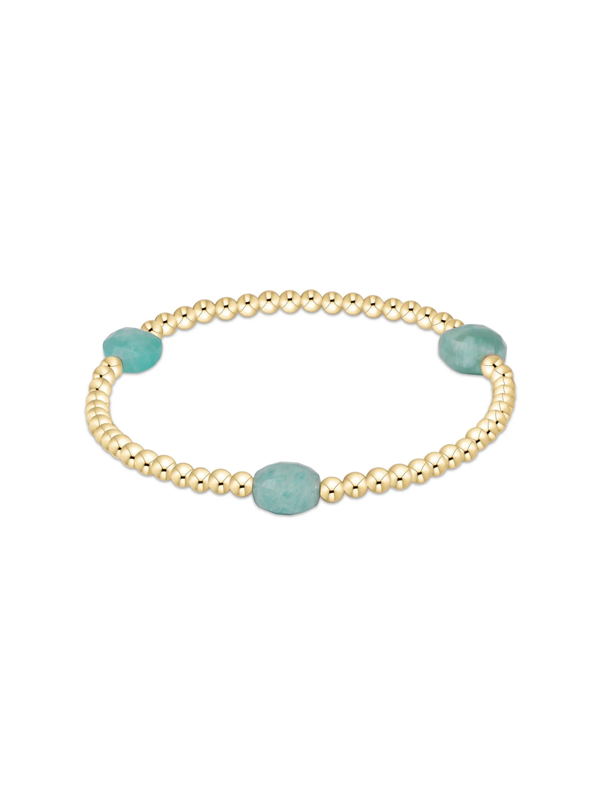 enewton Admire Gemstone 3mm Gold Bracelet - Amazonite