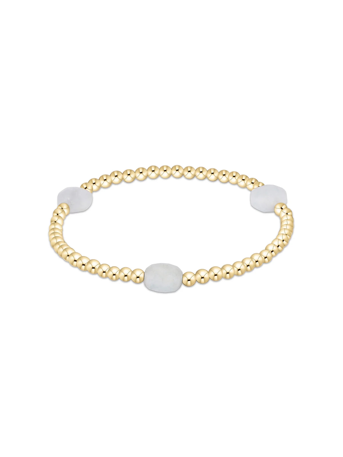 enewton Admire Gemstone 3mm Gold Bracelet - Aquamarine