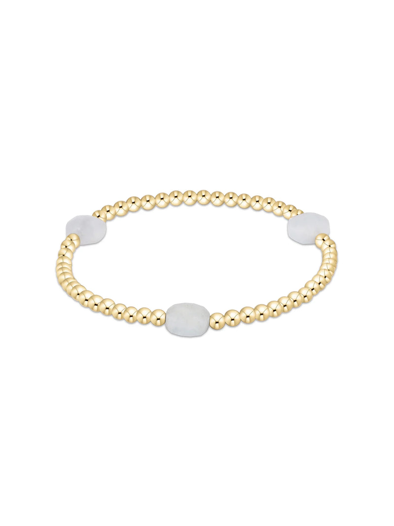 enewton Admire Gemstone 3mm Gold Bracelet - Aquamarine