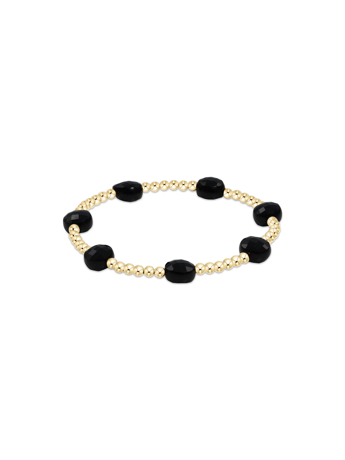 enewton Admire Gold 3mm Bead Bracelet 14k Gold-Filled Gemstone Faceted Onyx