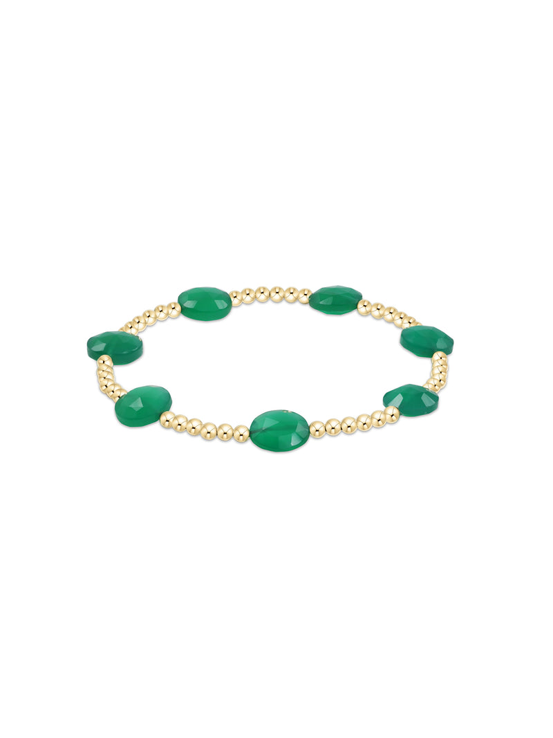enewton Admire Gold 3mm Bead Bracelet 14k Gold-Filled Gemstone Green Onyx