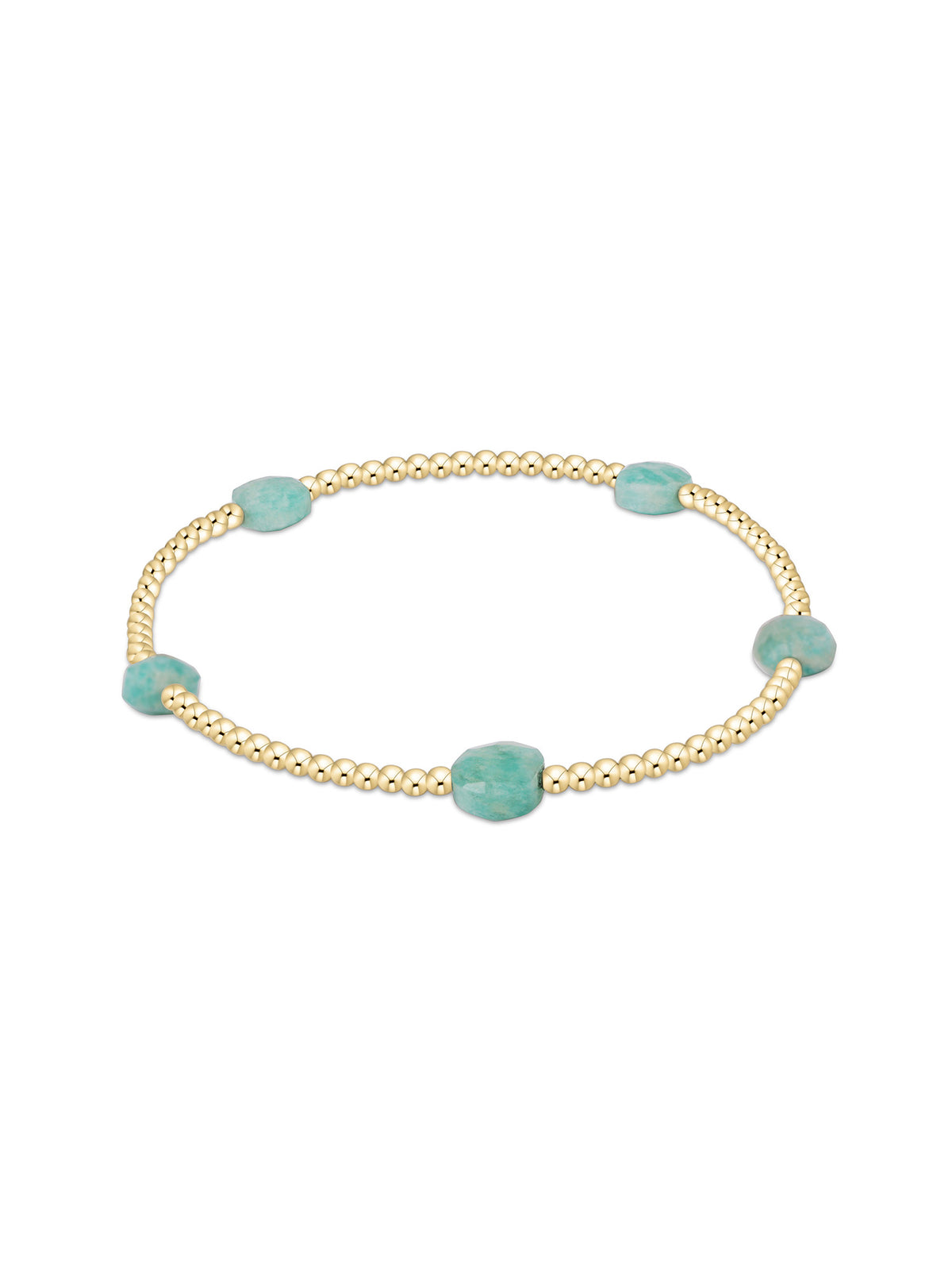 enewton Admire Small Gemstone 2mm Gold Bracelet - Amazonite