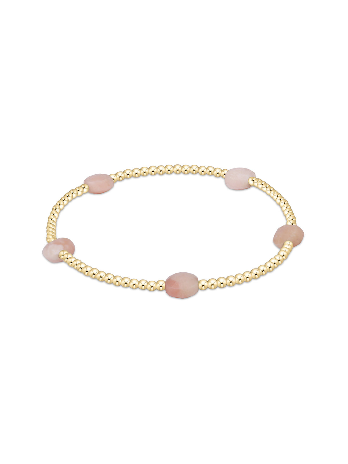 enewton Admire Small Gemstone 2mm Gold Bracelet - Pink Opal