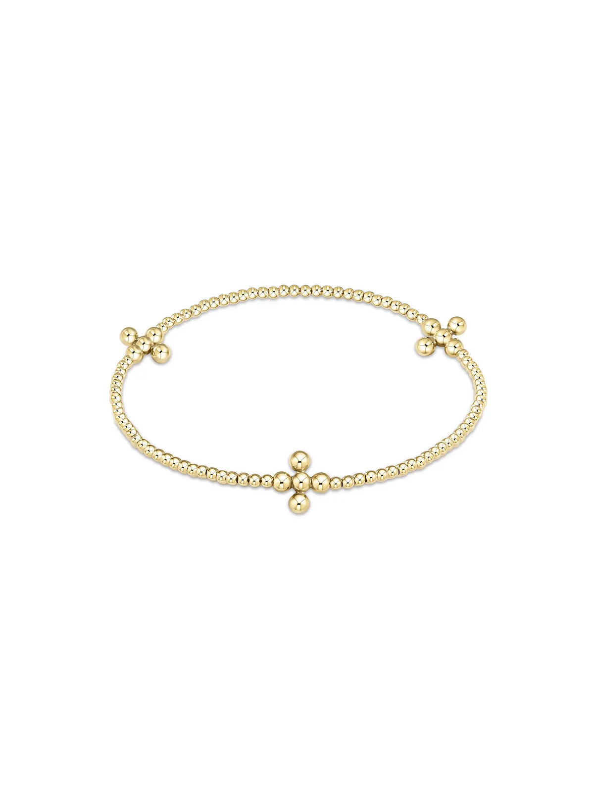 enewton Beaded 3mm Gold Signature Cross 2mm Gold Bracelet