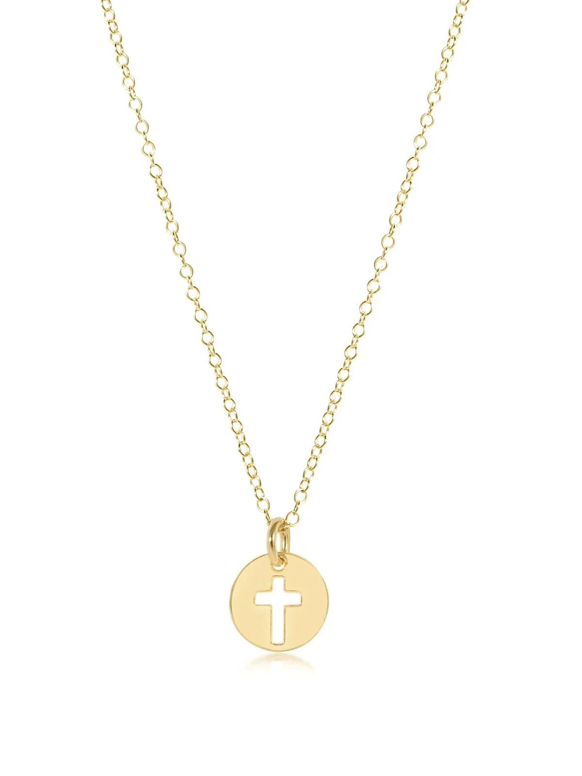 enewton 16" Blessed Small Gold Disc Necklace