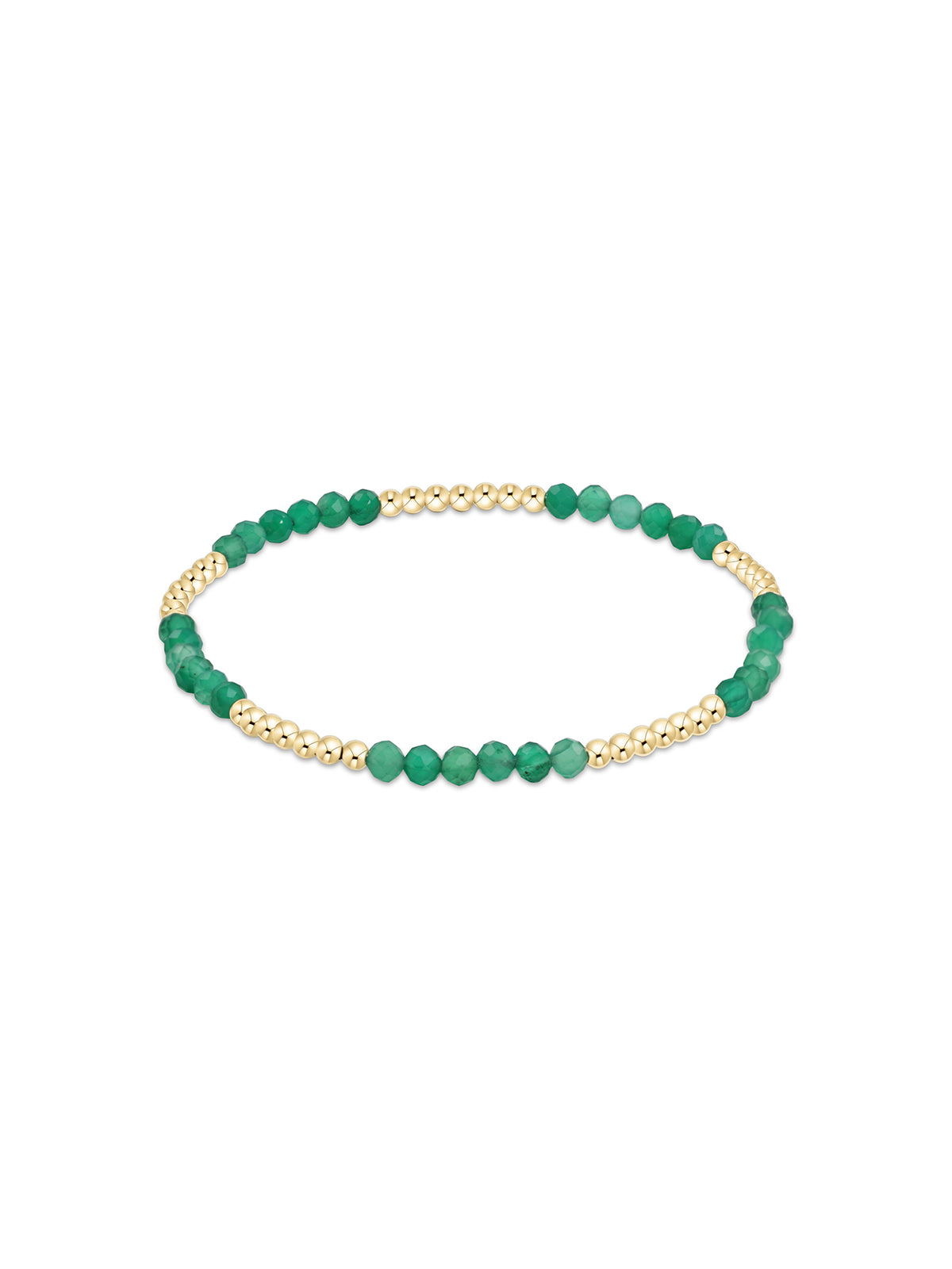 enewton Blissful Pattern 2.5mm Bead Bracelet Green Onyx