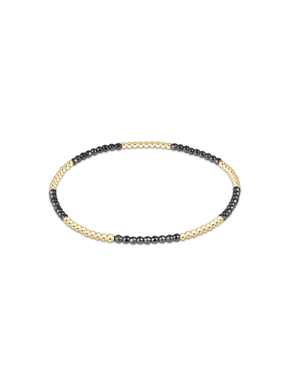 enewton Blissful Pattern 2mm Bead Bracelet Silver Faceted Hematite