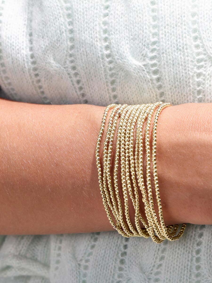 enewton jewelry classic 14k gold-filled beaded stretch bracelet 2mm