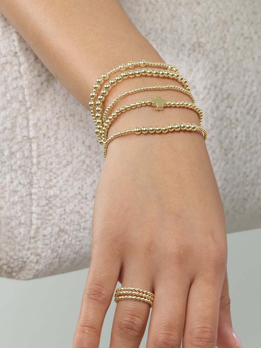 enewton classic gold beaded bliss 2mm bead bracelet 4mm gold-filled