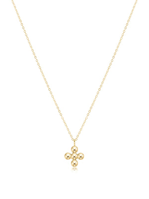 enewton 16" Classic Beaded Signature Cross Gold Charm Necklace 4mm Bead Gold