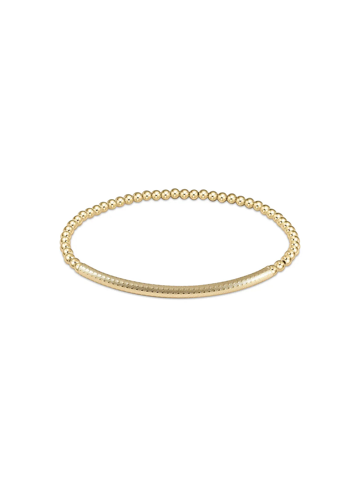 enewton Classic Bliss Bar Textured 3mm Gold Bead Bracelet 14k Gold-Filled