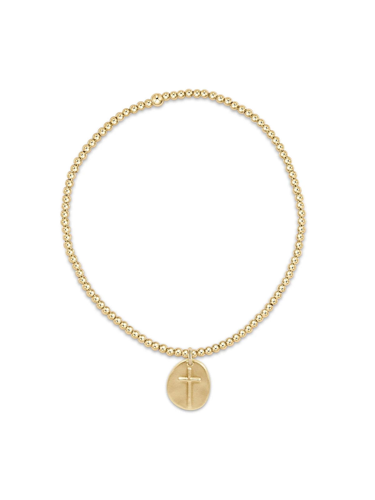 enewton Classic Gold 2mm Bead Bracelet - Inspire Small Gold Charm Disc