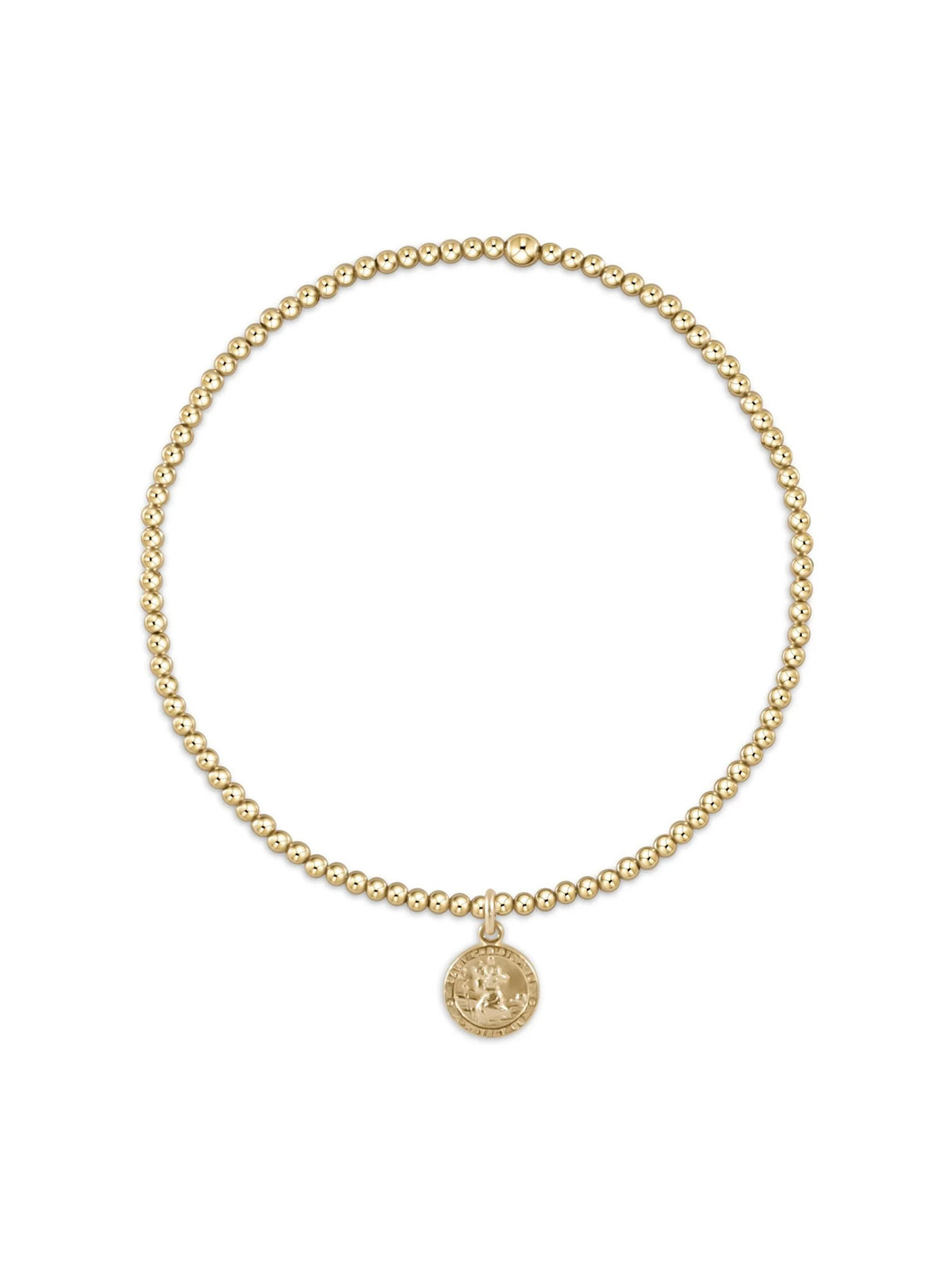  enewton Classic Gold 2mm Bead Bracelet - Protection Small Gold Disc