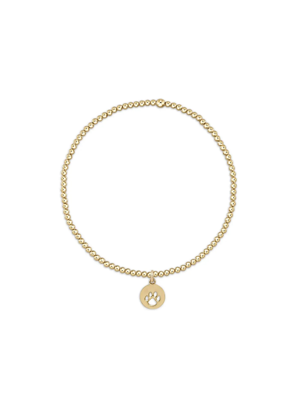 enewton egirl Classic Gold 2mm Bracelet - Paw Print Small Gold Disc