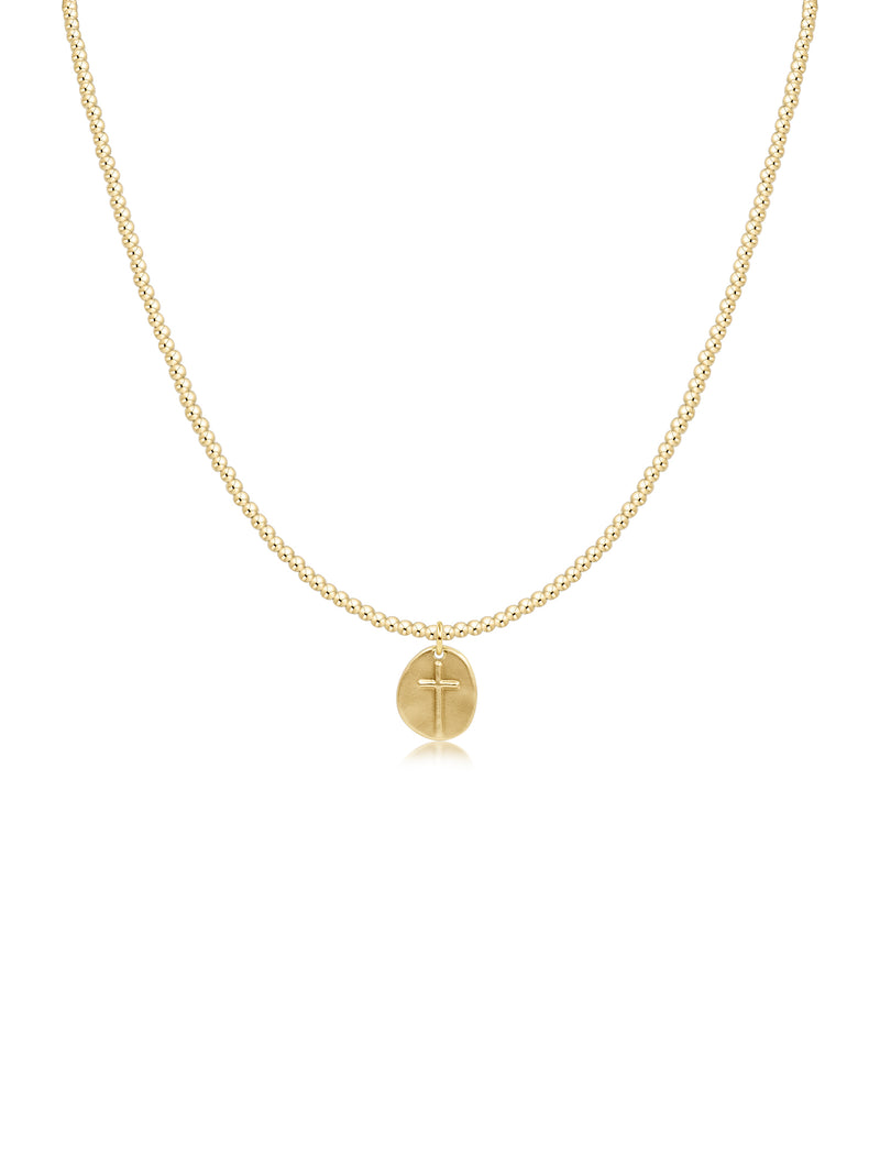 enewton 17" Classic Gold 2mm Bead Choker Necklace Inspire Small Gold Charm