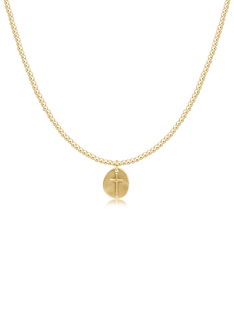 Enewton 4mm Bead Charm Cross Necklace