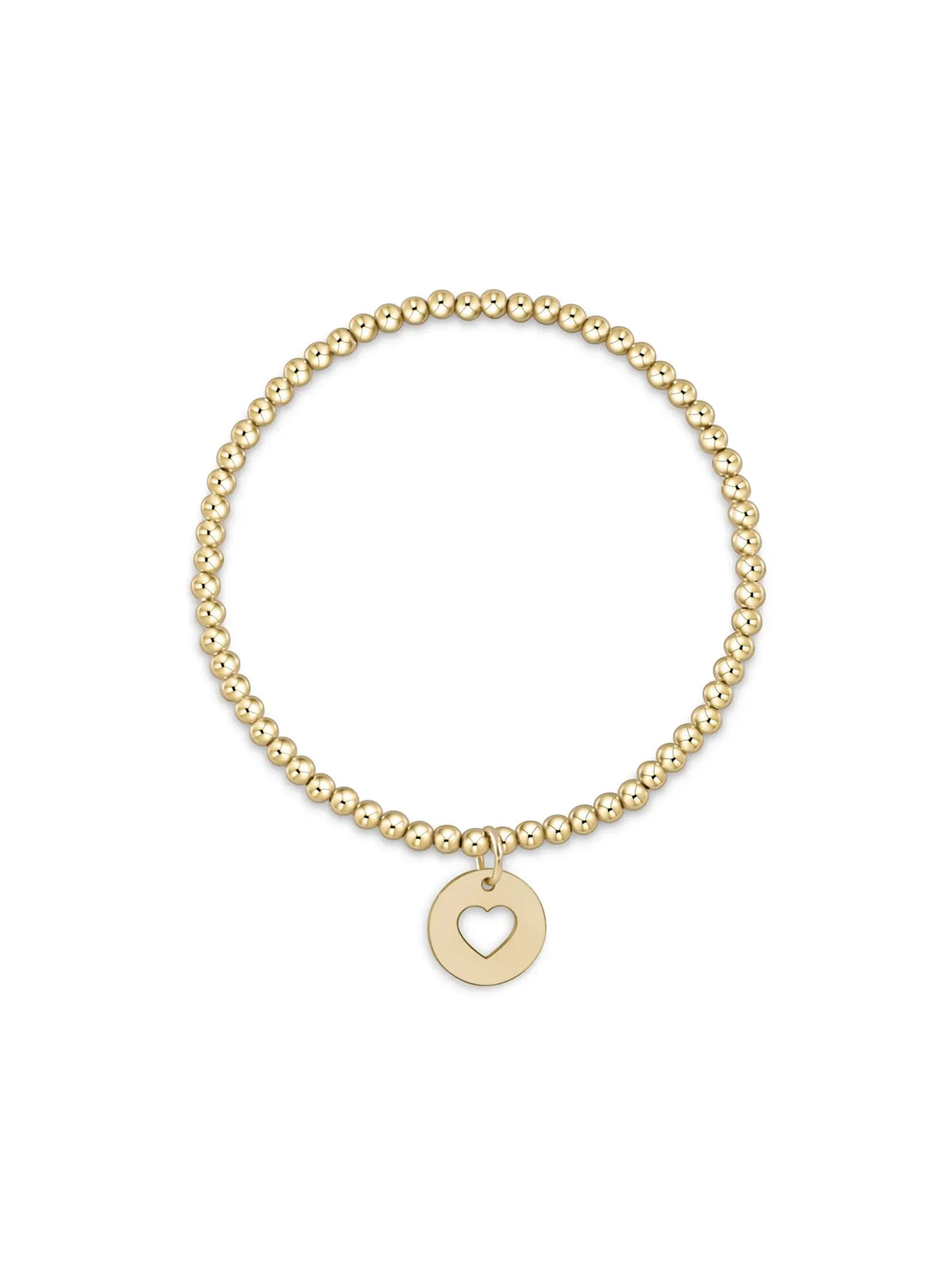 enewton classic gold 3mm bead bracelet gold-filled love disc charm