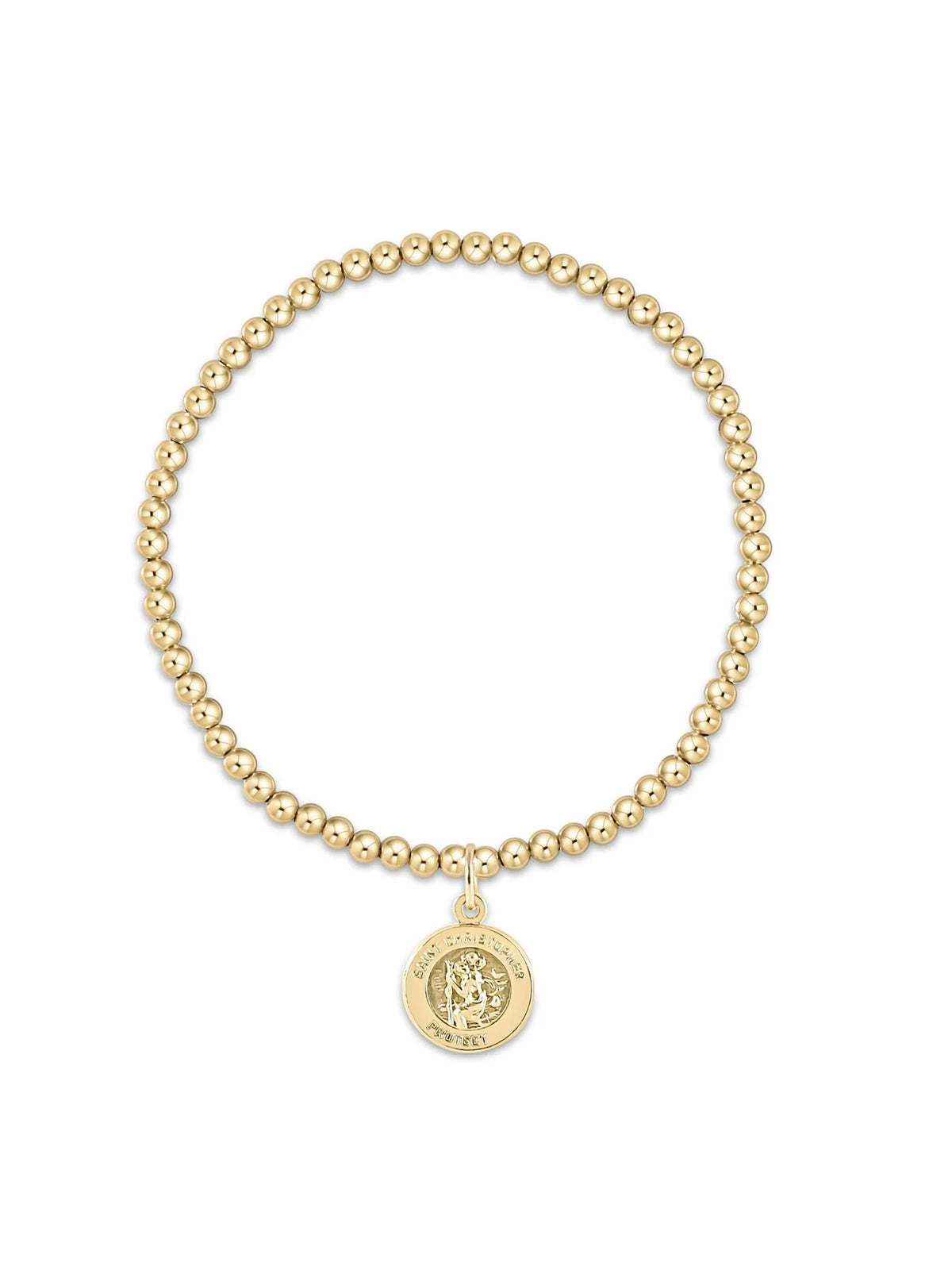  enewton Classic Gold 3mm Bead Bracelet - Protection Gold Disc