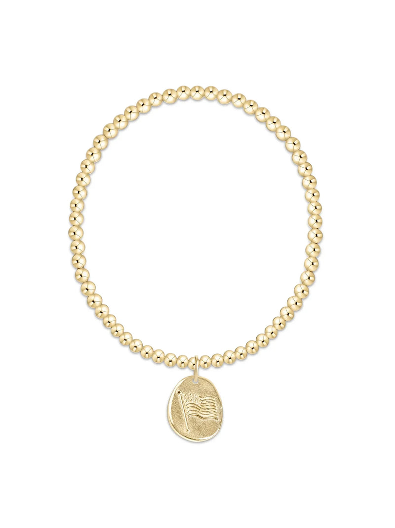 enewton Classic Gold 3mm Bracelet - Inspire America Gold Disc. enewton America 250 Collection.