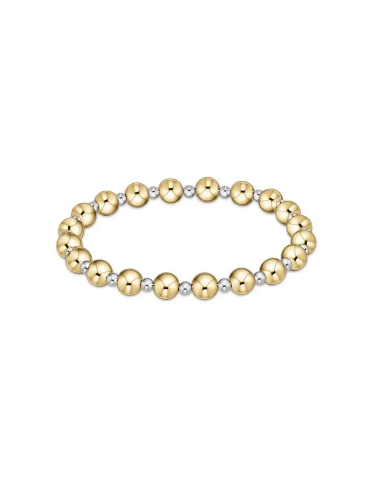 enewton Classic Grateful Pattern 6mm Bead Bracelet Mixed Metal 14k Gold-Filled Sterling Silver