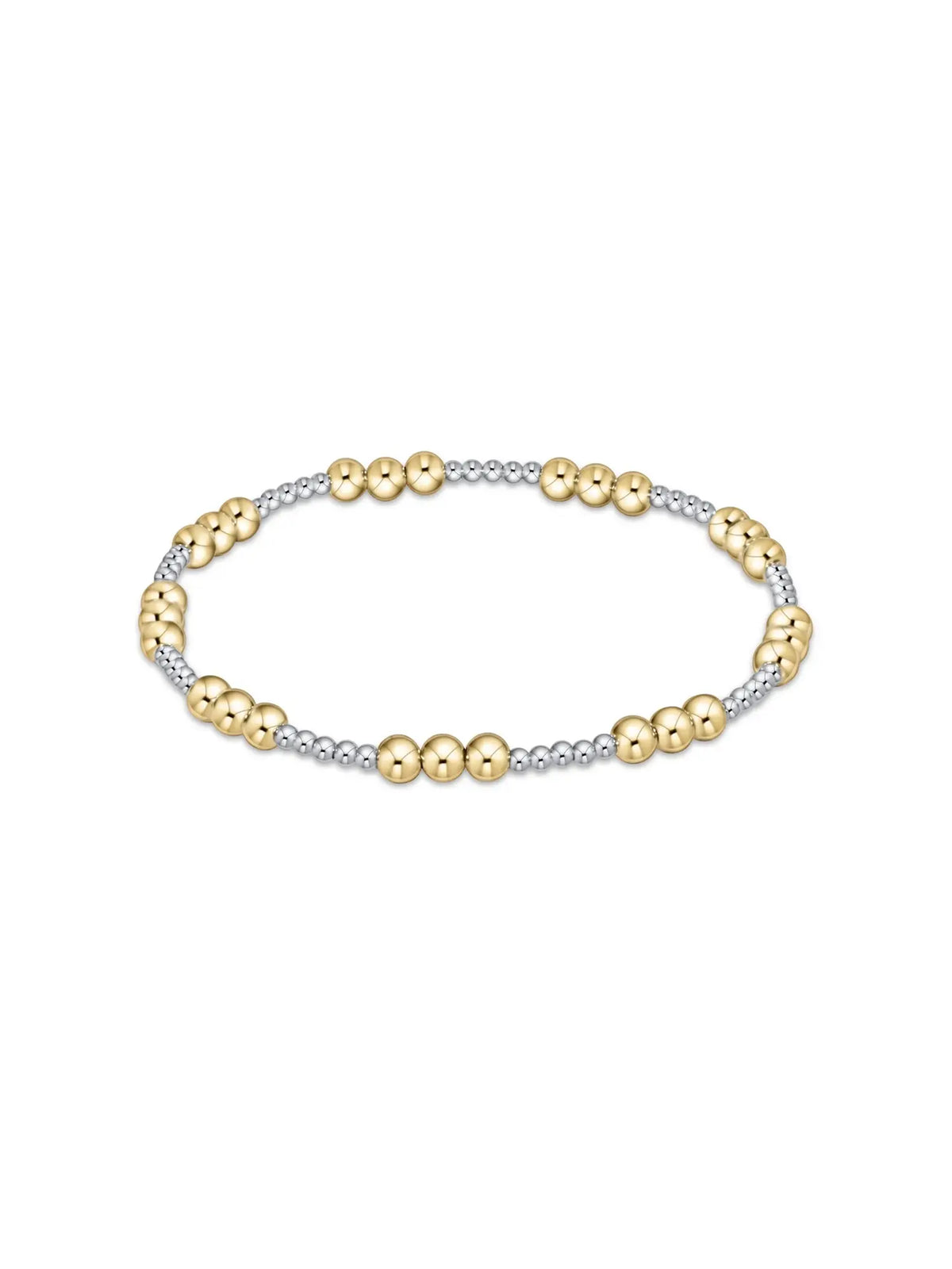 enewton Classic Joy Pattern 4mm Mixed Metal Bead Bracelet 14k Gold-Filled Sterling Silver Beads