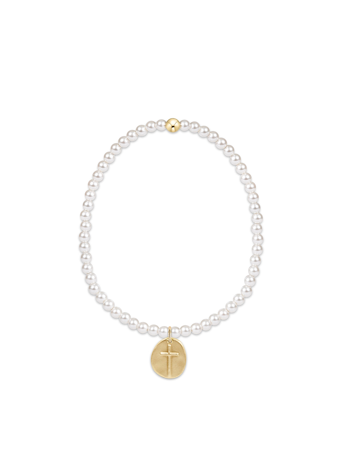 enewton Classic Pearl 3mm Bead Bracelet Inspire Small Gold Charm
