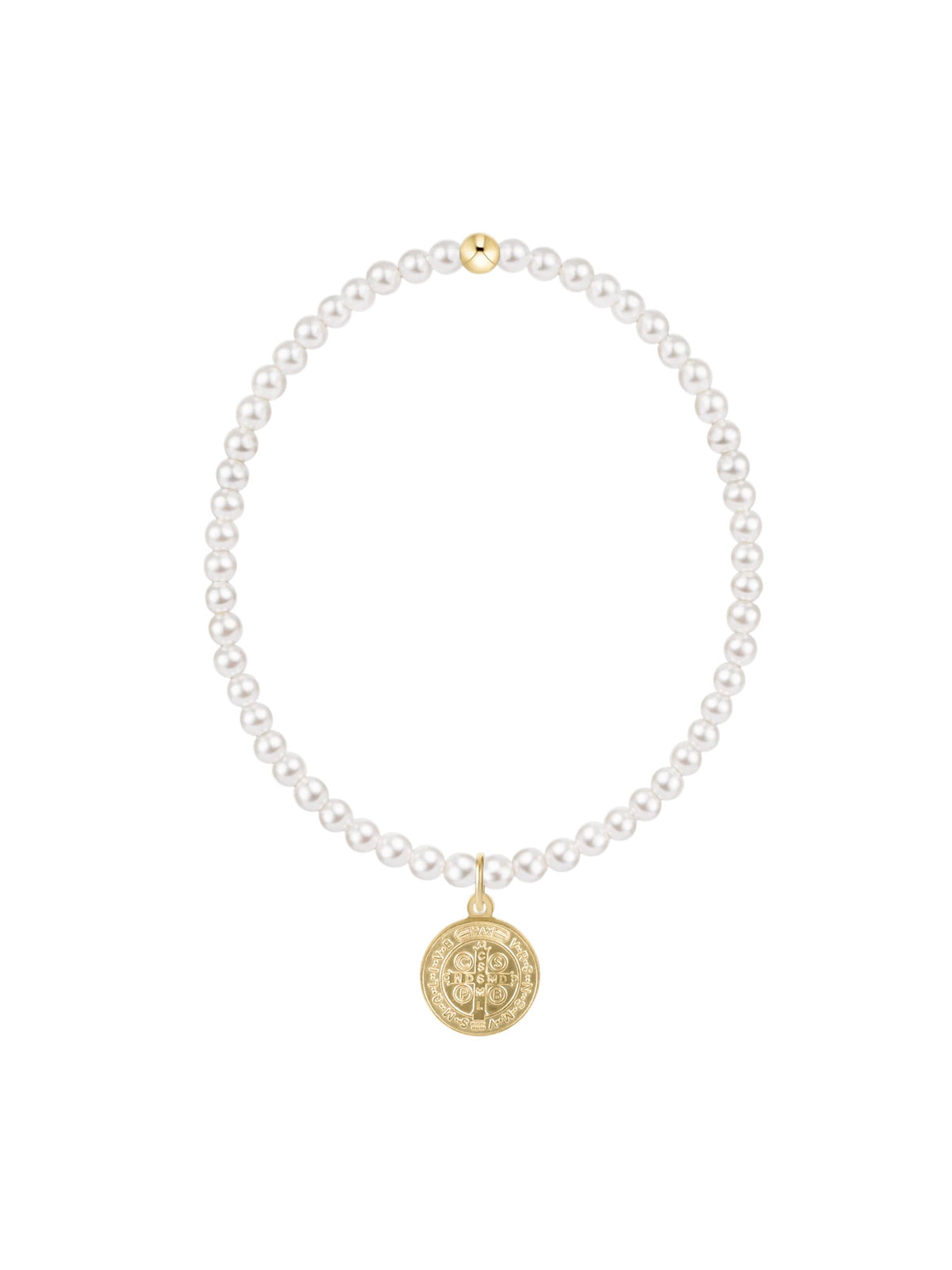 enewton Classic Pearl 3mm Bracelet - Blessing Gold Disc