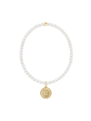 enewton Classic Pearl 3mm Bracelet - Blessing Gold Disc