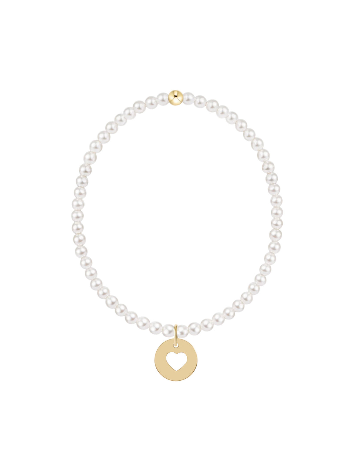 enewton Classic Pearl 3mm Bracelet - Love Gold Disc