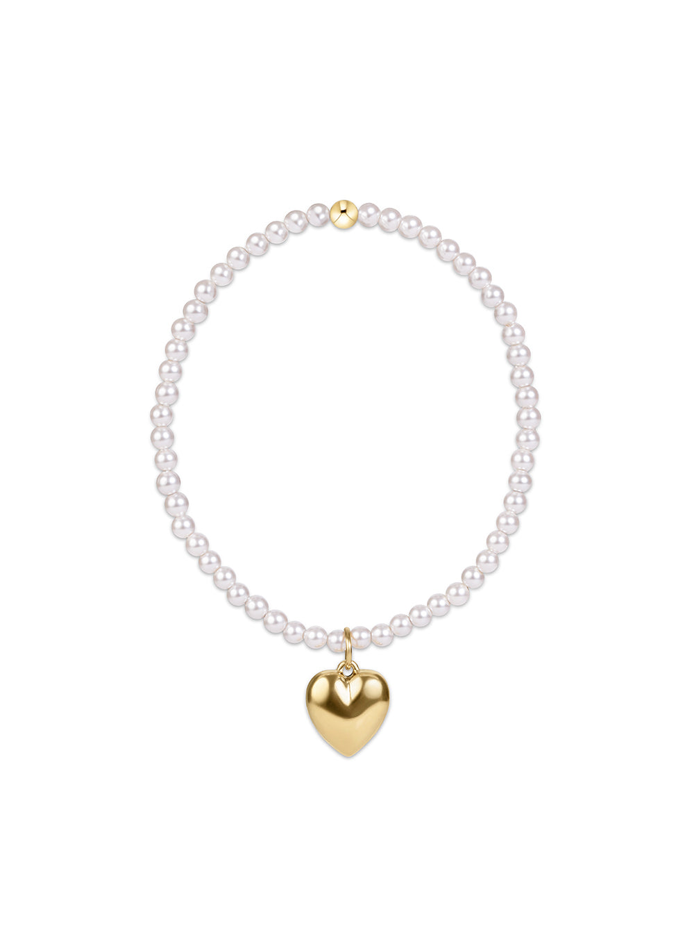 enewton Classic Pearl 3mm Bracelet - Love Plush Gold Charm