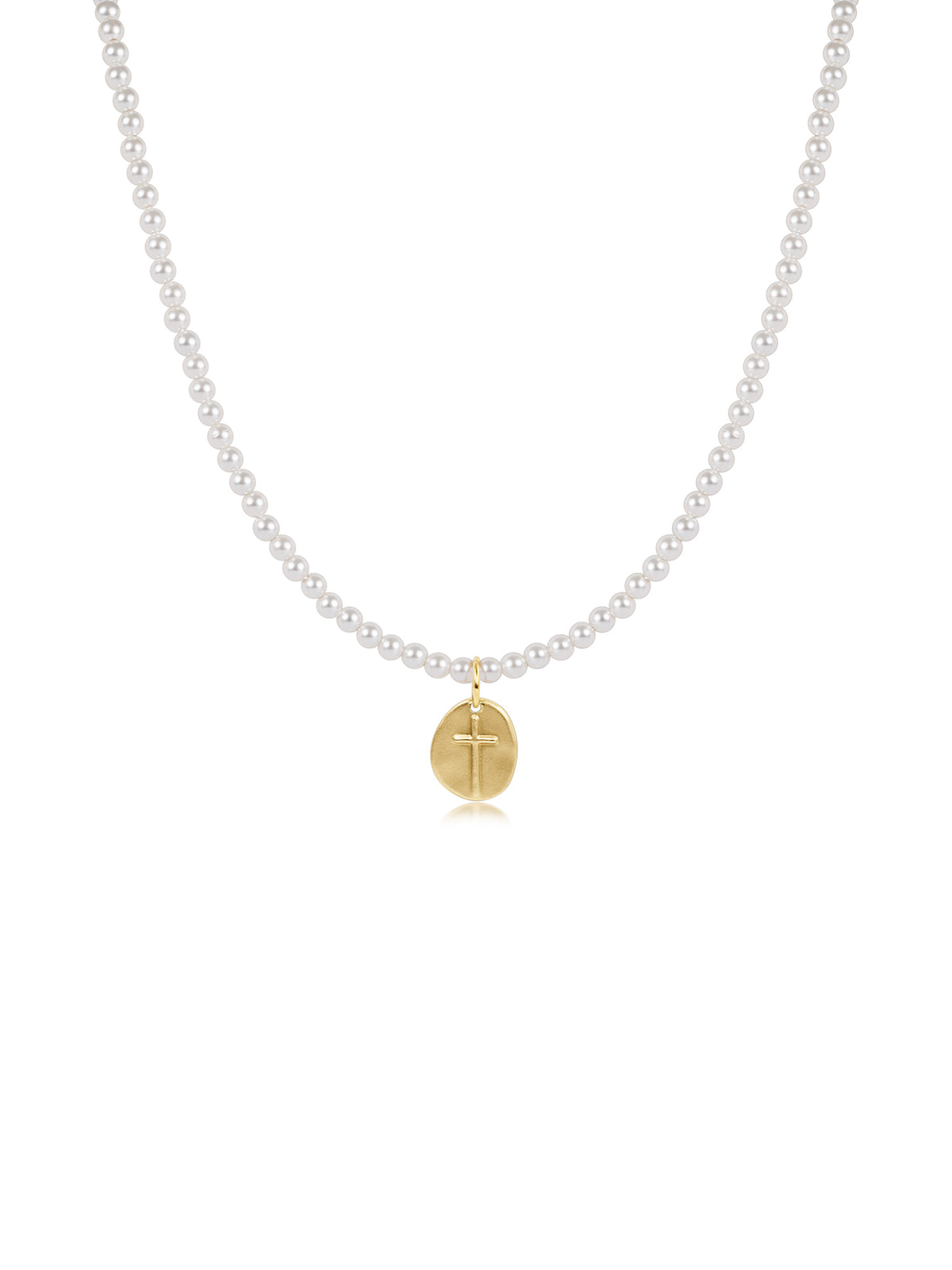 enewton 17" Classic Pearl 3mm Choker Necklace Inspire Small Gold Charm