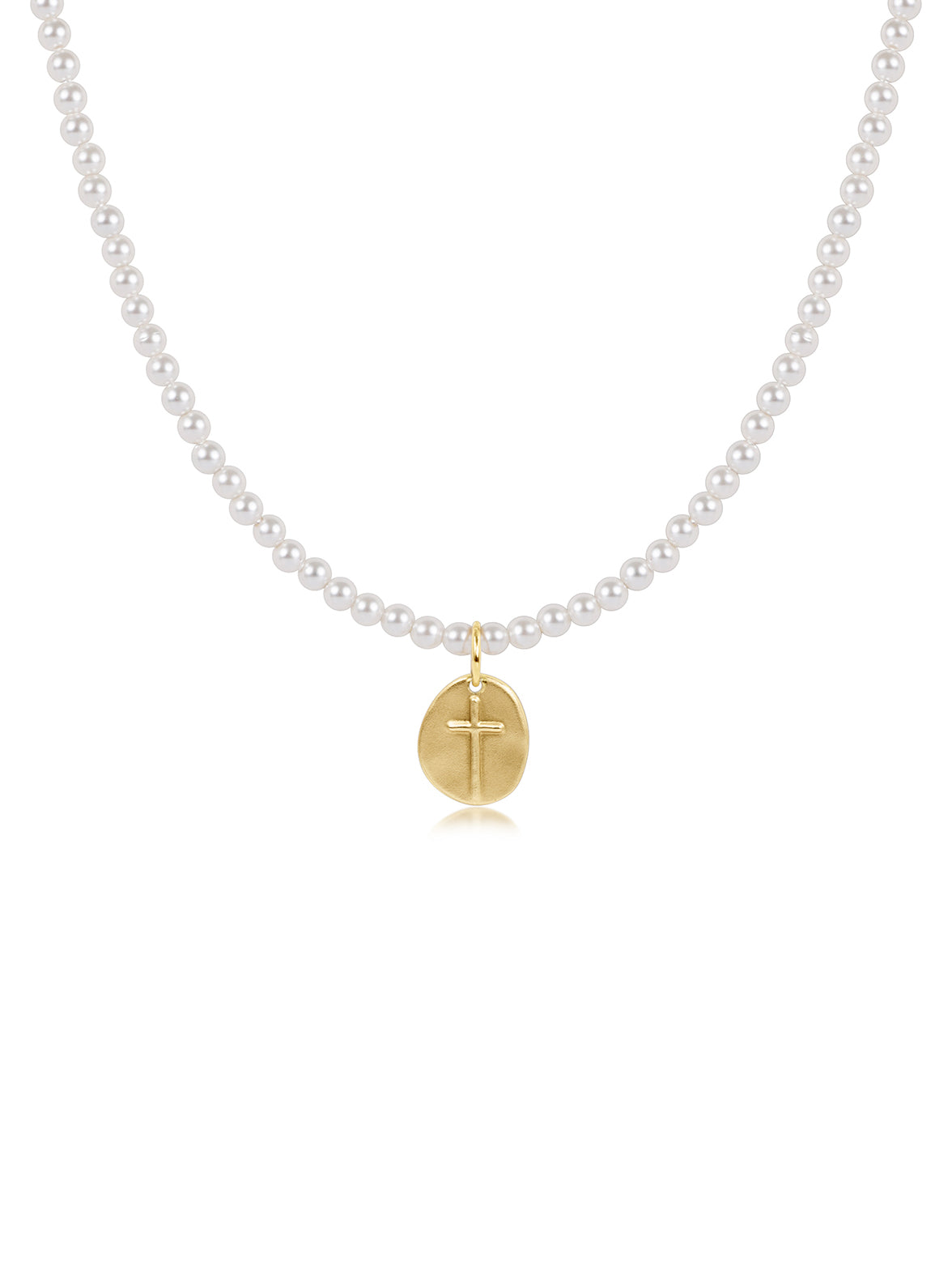 enewton 17" Classic Pearl 3mm Choker Necklace Inspire Small Gold Charm