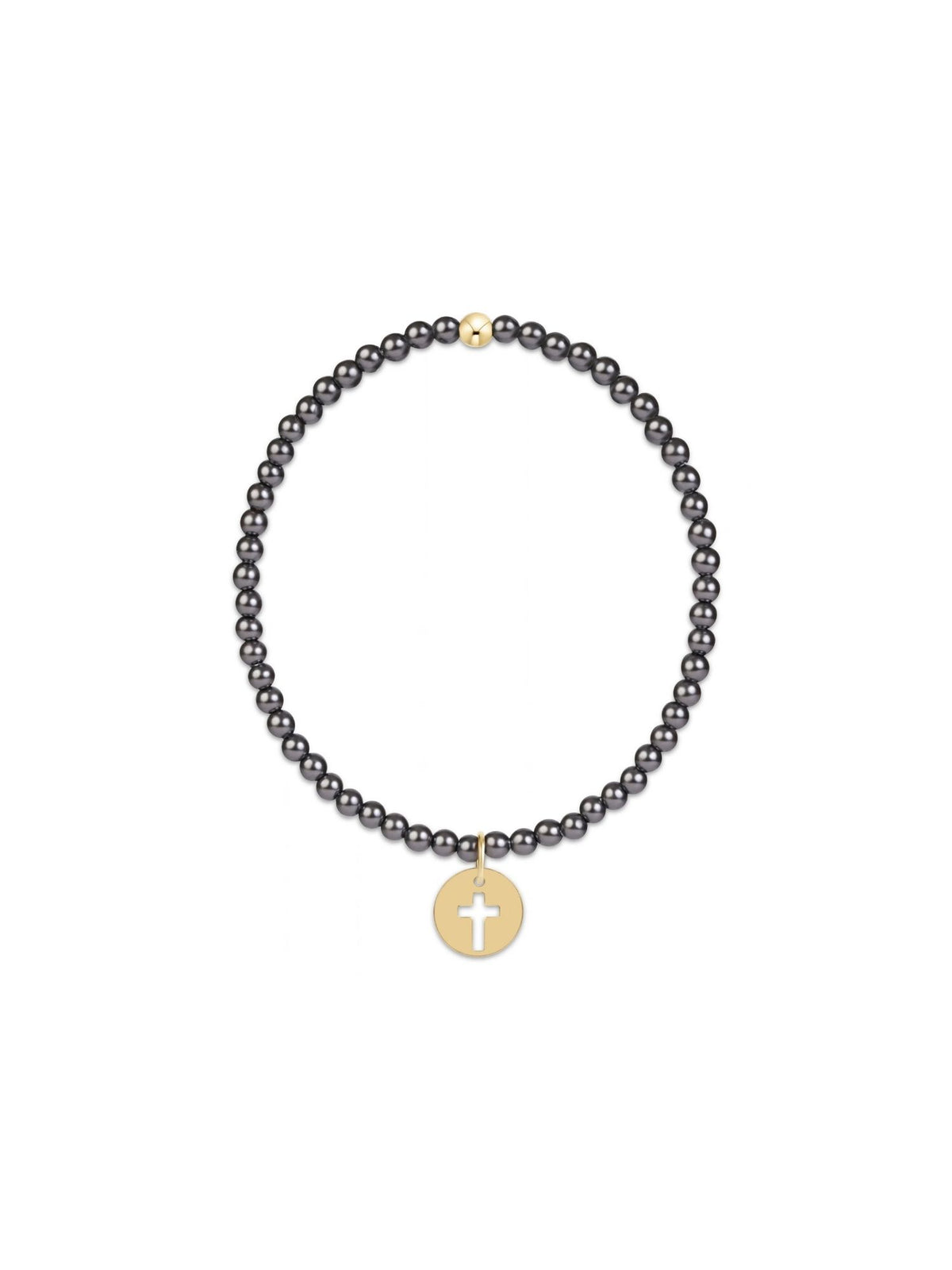 enewton Classic Pearl Dark Grey 3mm Bracelet: Blessed Disc