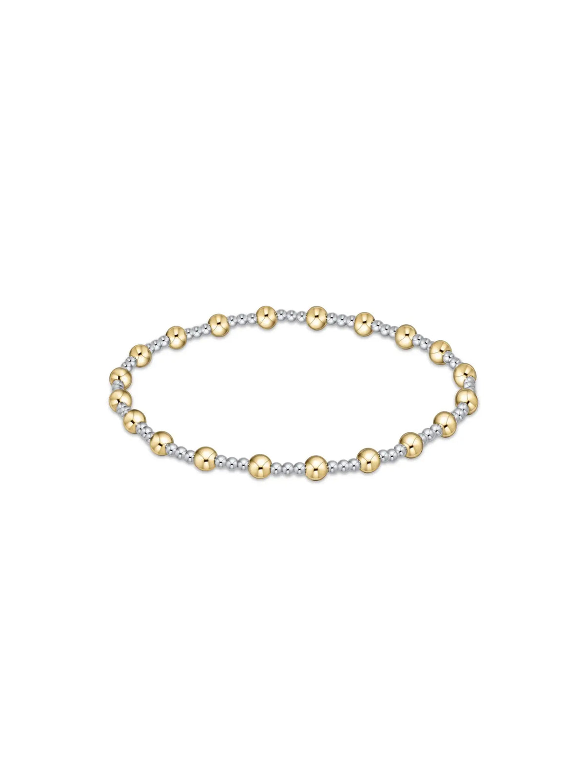 enewton Classic Sincerity Pattern 4mm Mixed Metal Bead Bracelet 14k Gold-Filled Sterling Silver Beads