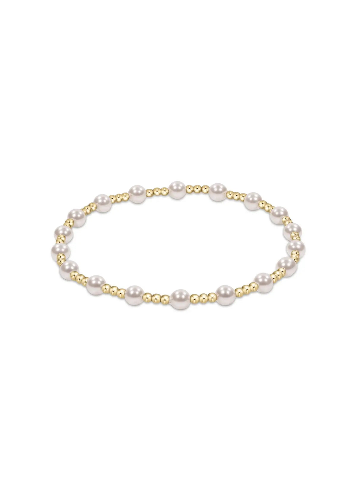 enewton classic sincerity pattern 4mm pearl and gold-filled bead bracelet