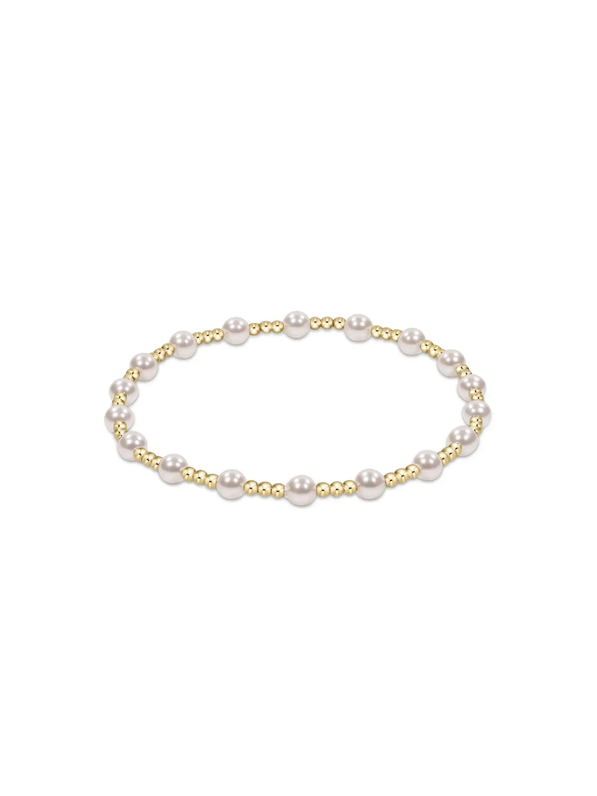 enewton Classic Sincerity Pattern 4mm Pearl Gold Bead Bracelet 14k Gold-Filled