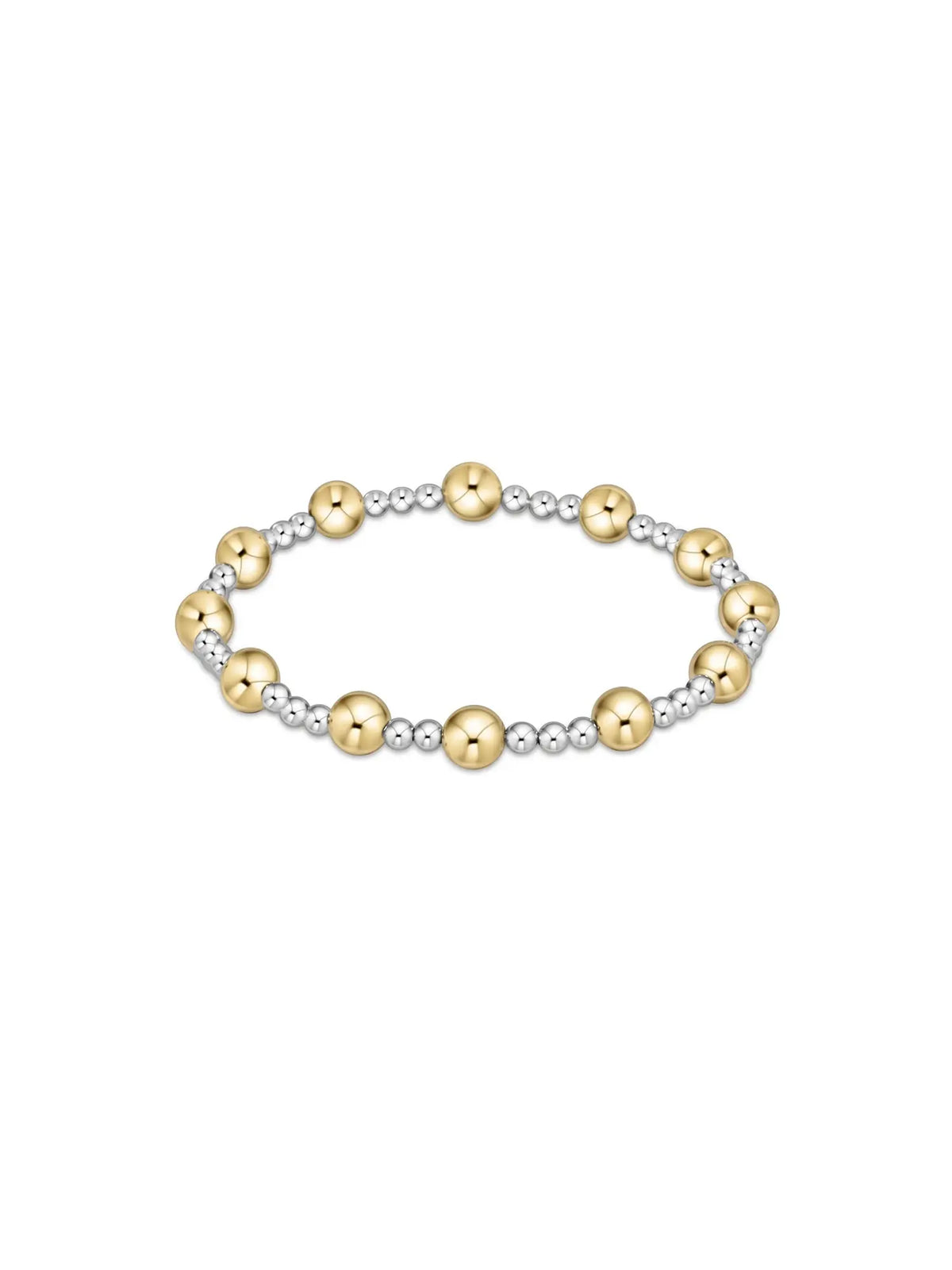 enewton Classic Sincerity Pattern 6mm Mixed Metal Bead Bracelet 14k Gold-Filled Sterling Silver Beads