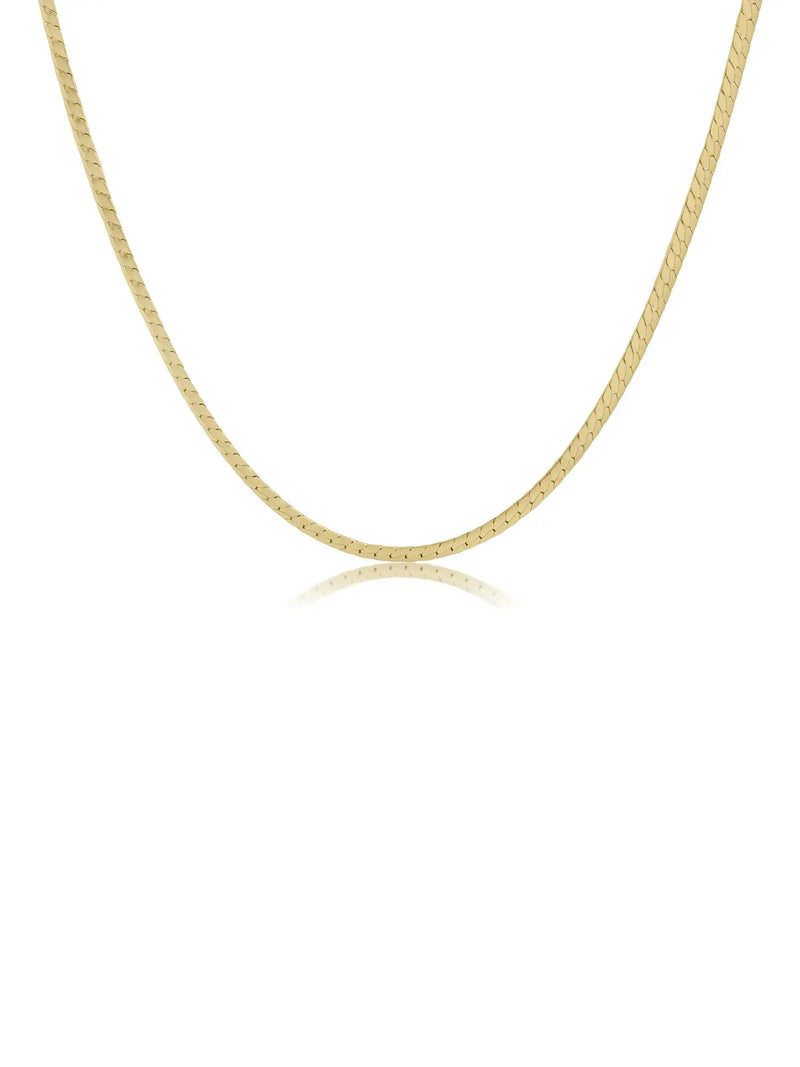 enewton classic 14k gold-filled herringbone chain choker necklace 15"