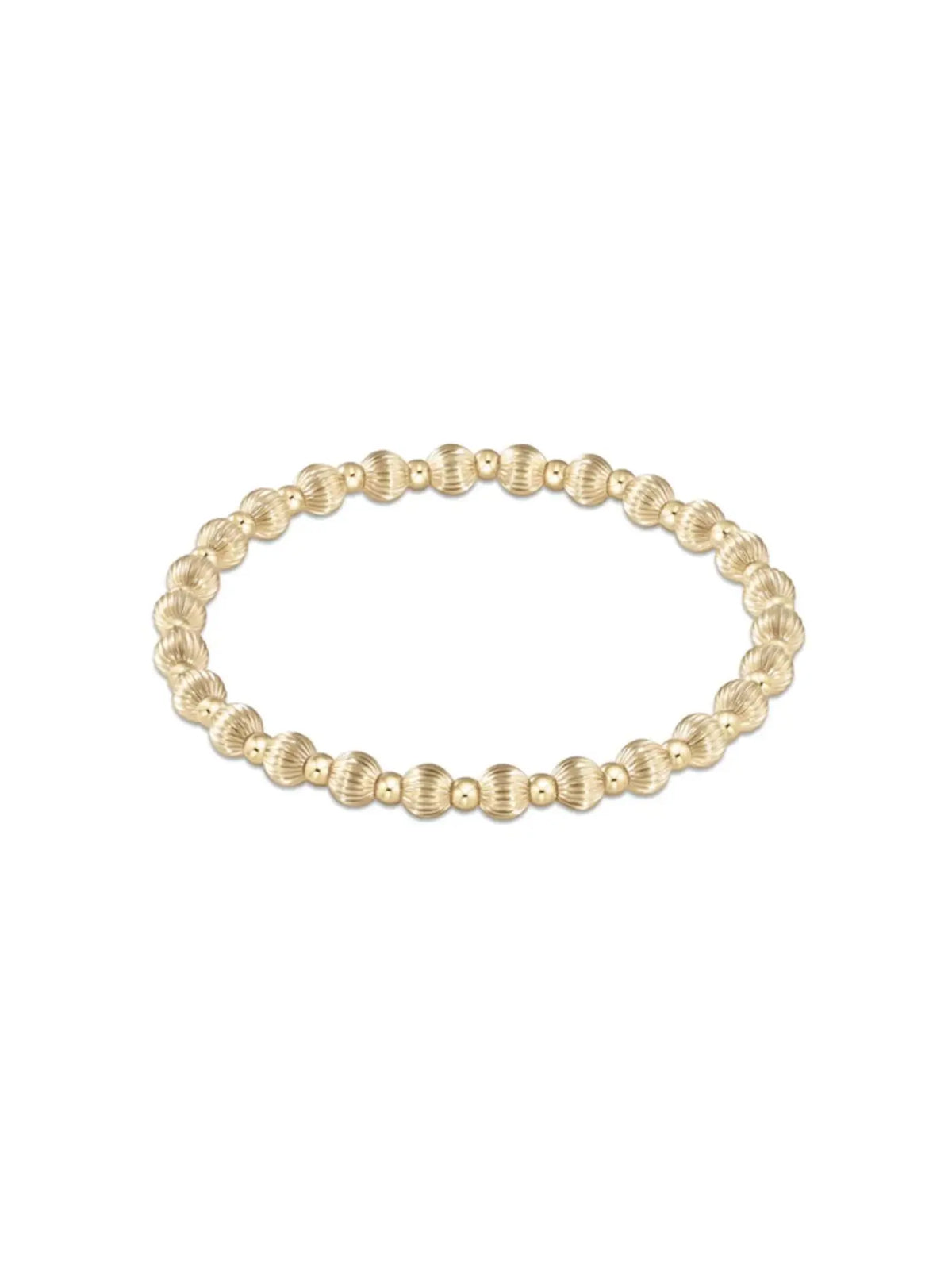 enewton Dignity Grateful Pattern 5mm Gold Bead Bracelet 14k Gold-Filled