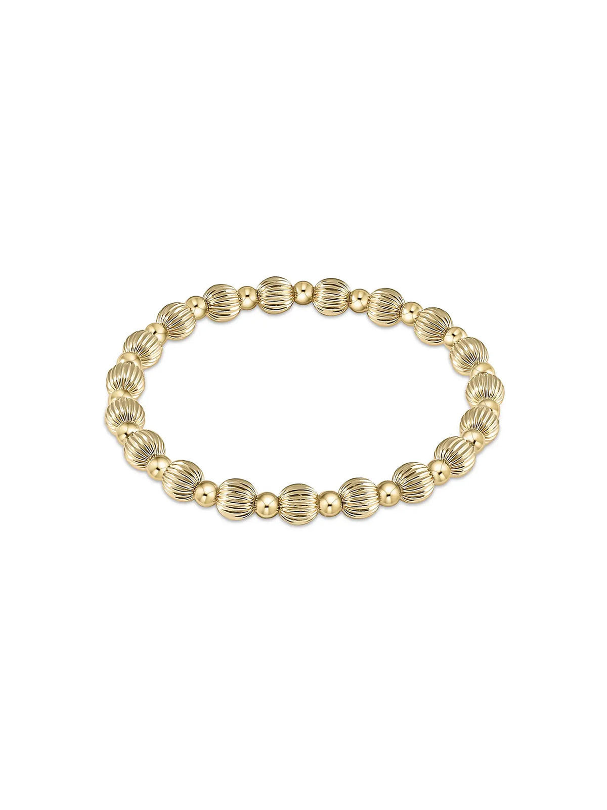 enewton Dignity Grateful Pattern 6mm Gold Bead Bracelet 14k Gold-Filled