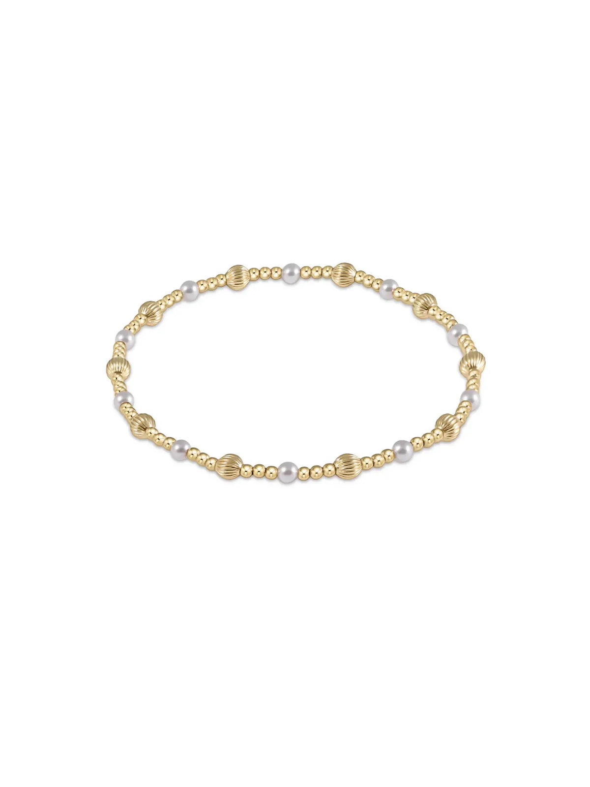 enewton Dignity Sincerity Pattern 4mm Pearl Bead Bracelet 14k Gold-Filled